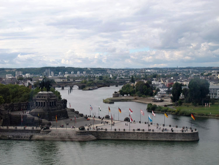Koblenz - soutok Rýna a Mosely